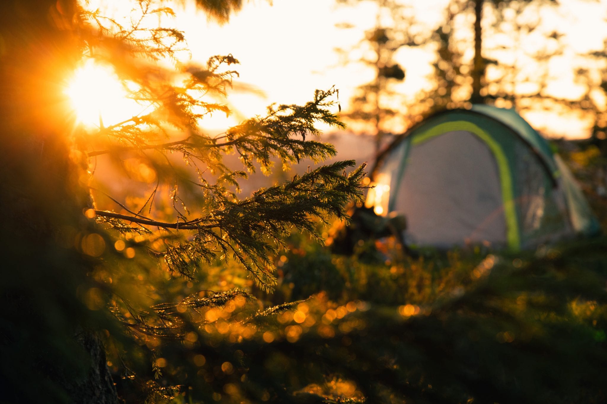 Slapen in een tent schuilplaats