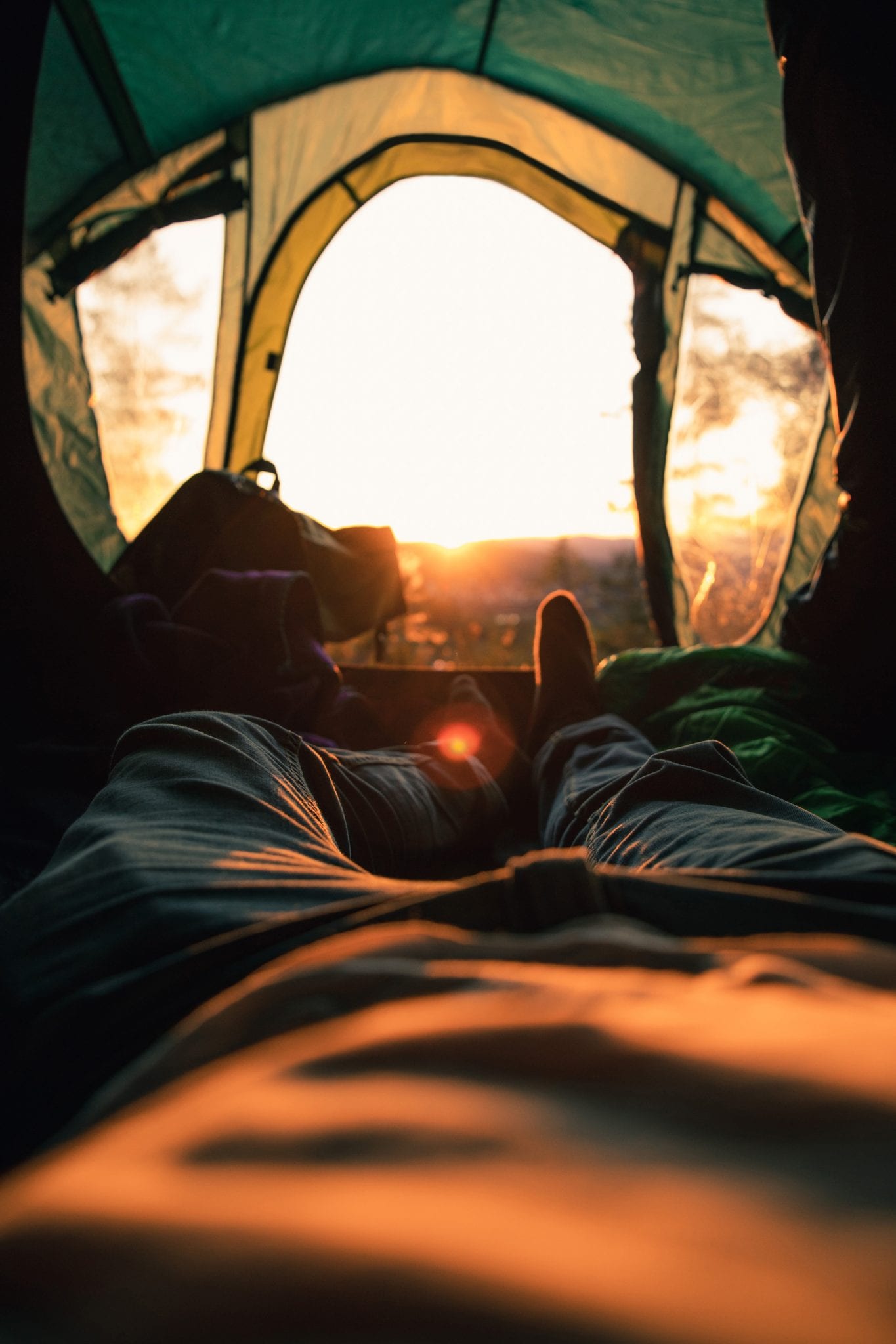 Slapen in een tent slaapzak