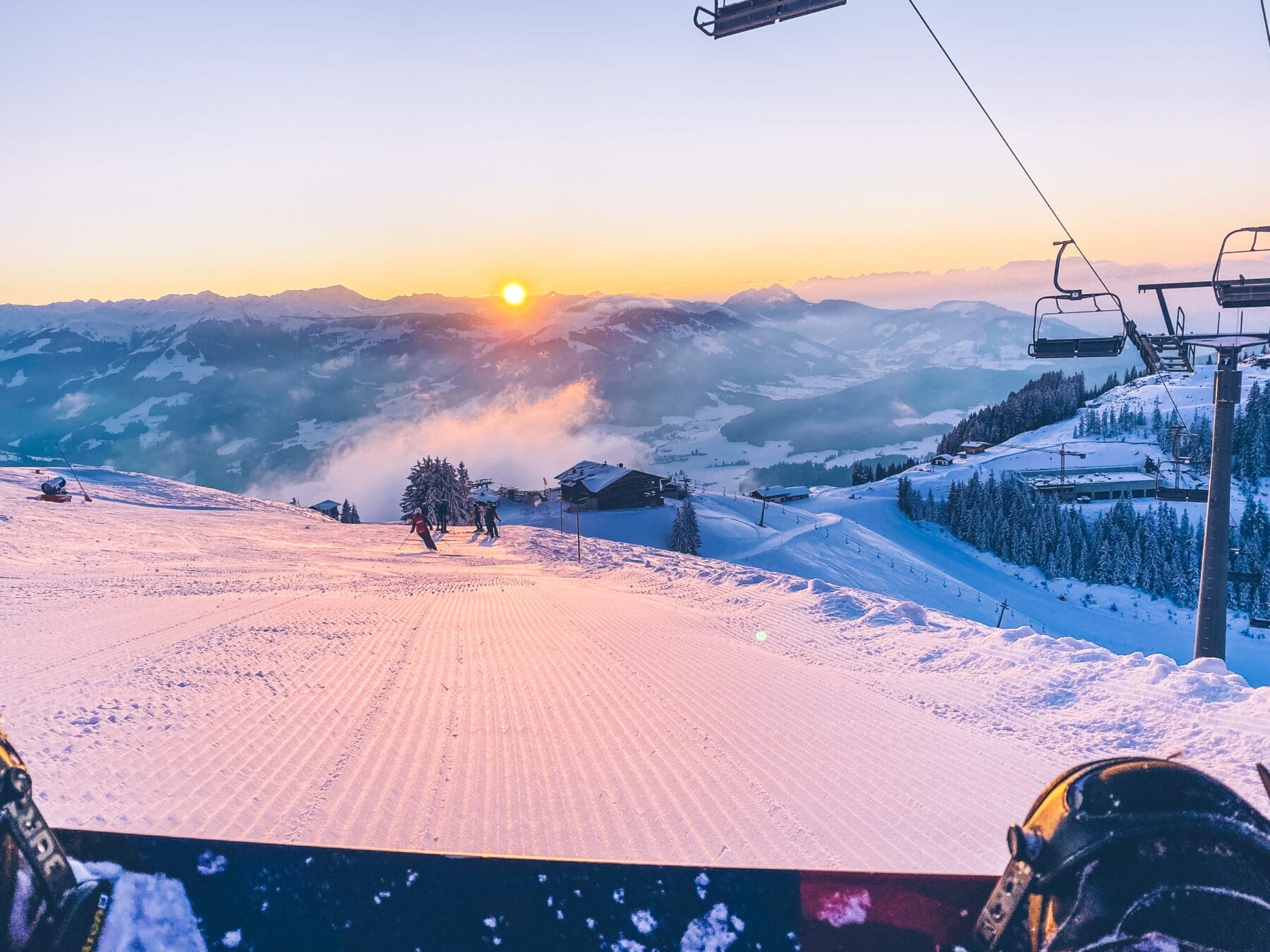 SkiWelt zonsondergang