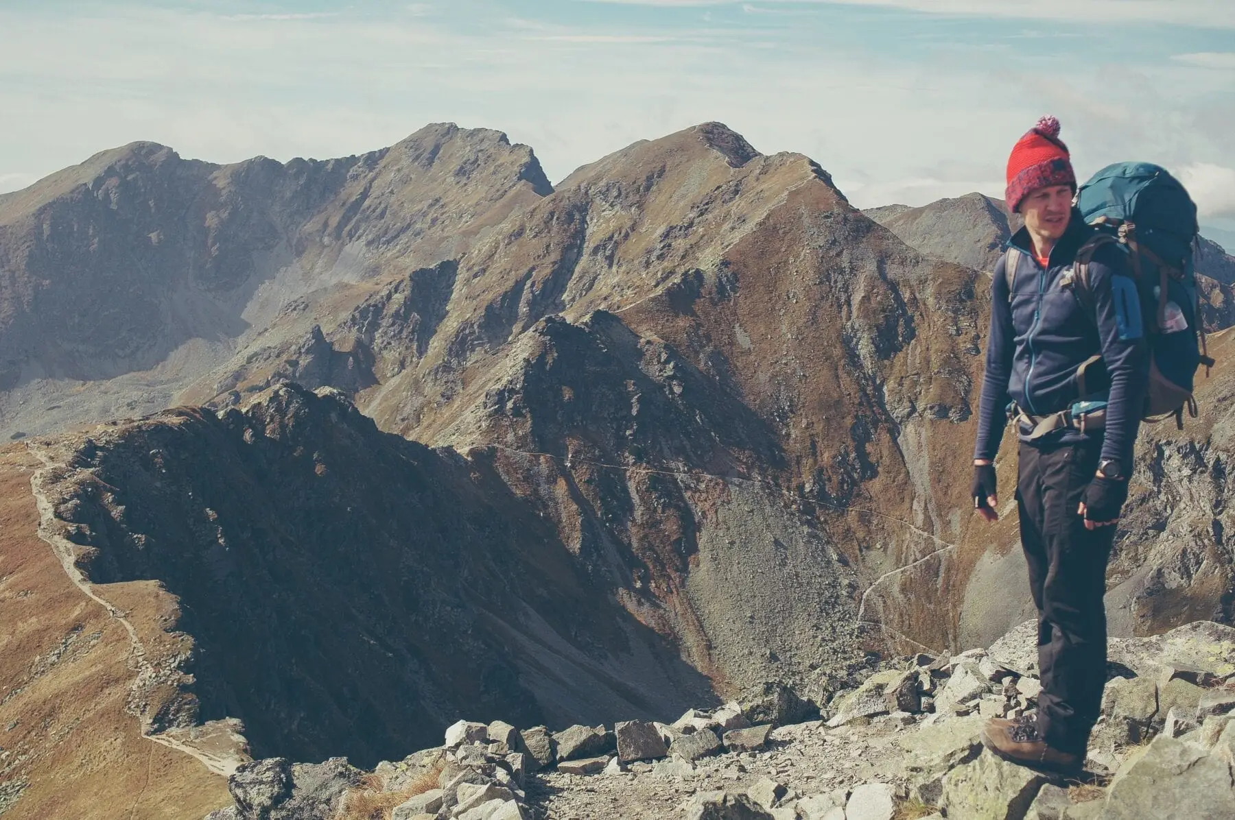 Backpack trail running