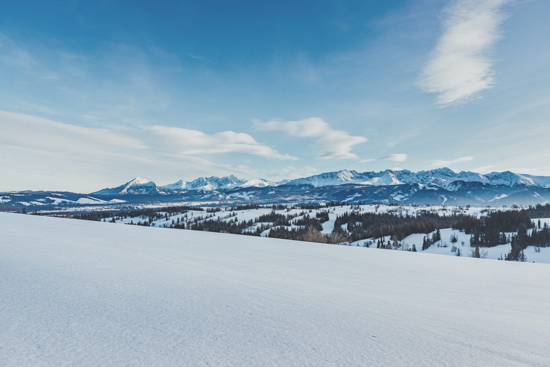 Sneeuw in het Tatra gebergte Polen