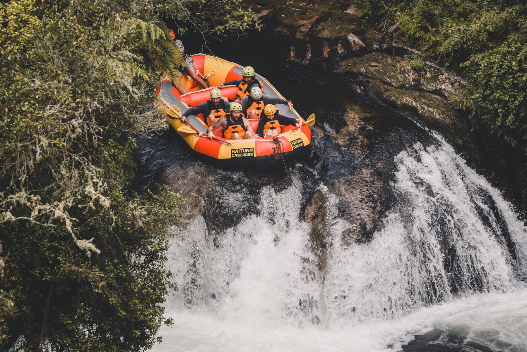 Raften op de Kaituna rivier Tutea Falls Nieuw Zeeland