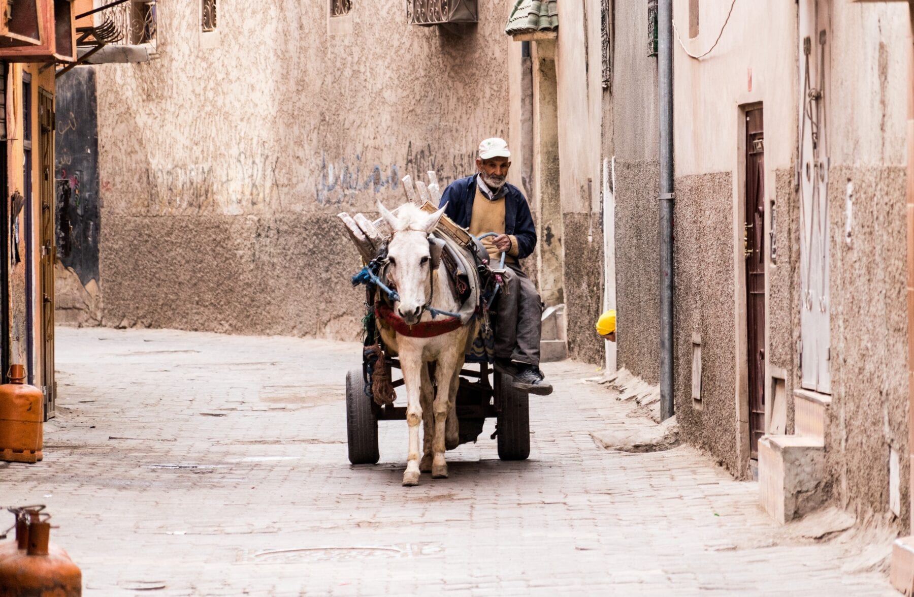 Paard en wagen in Marokko
