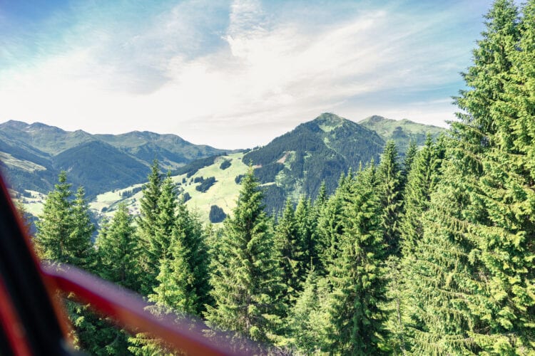 Reiterkogelbahn uitzicht Hochalmspitze Saalbach Hinterglemm