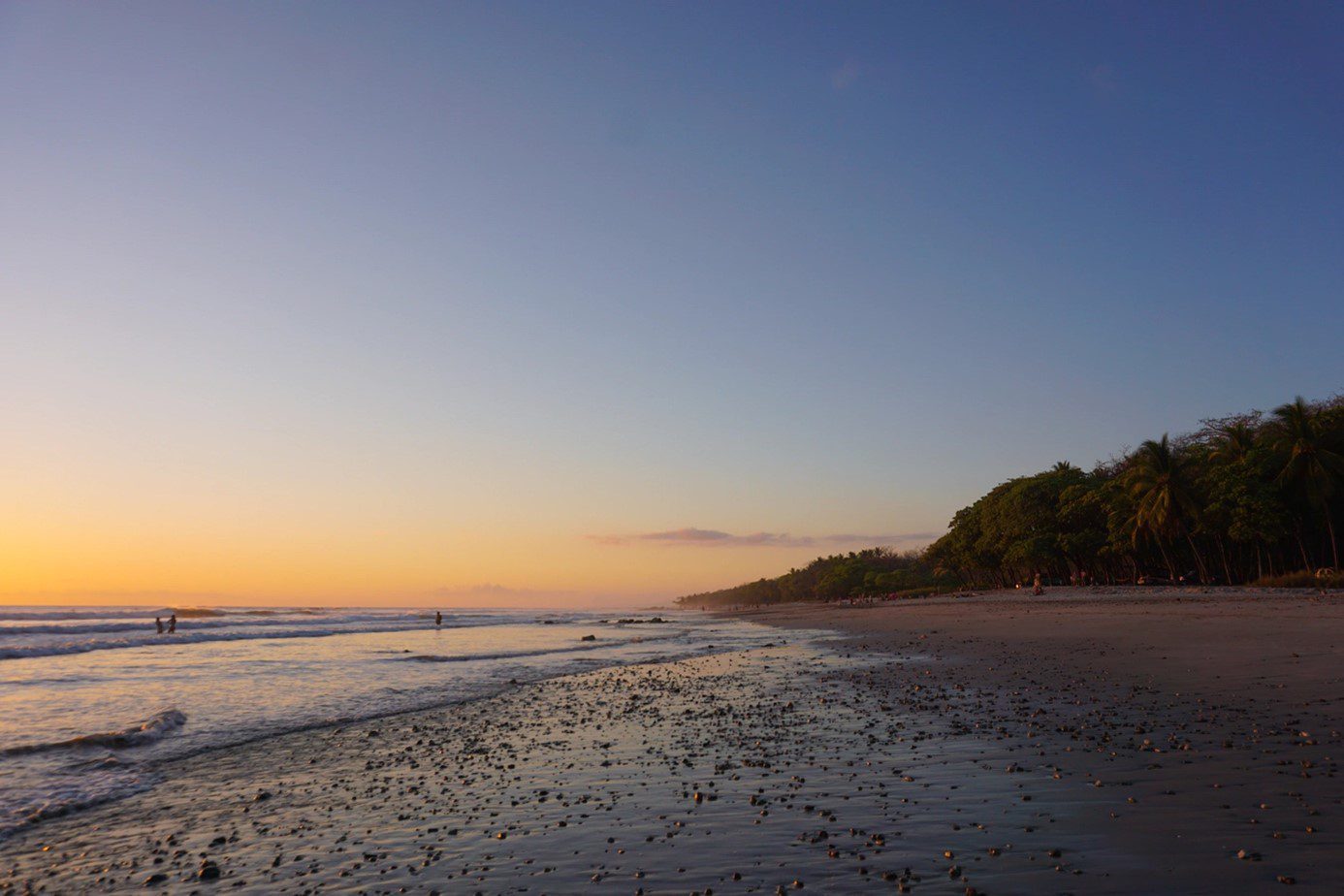 Ongerept Costa Rica zonsondergang strand