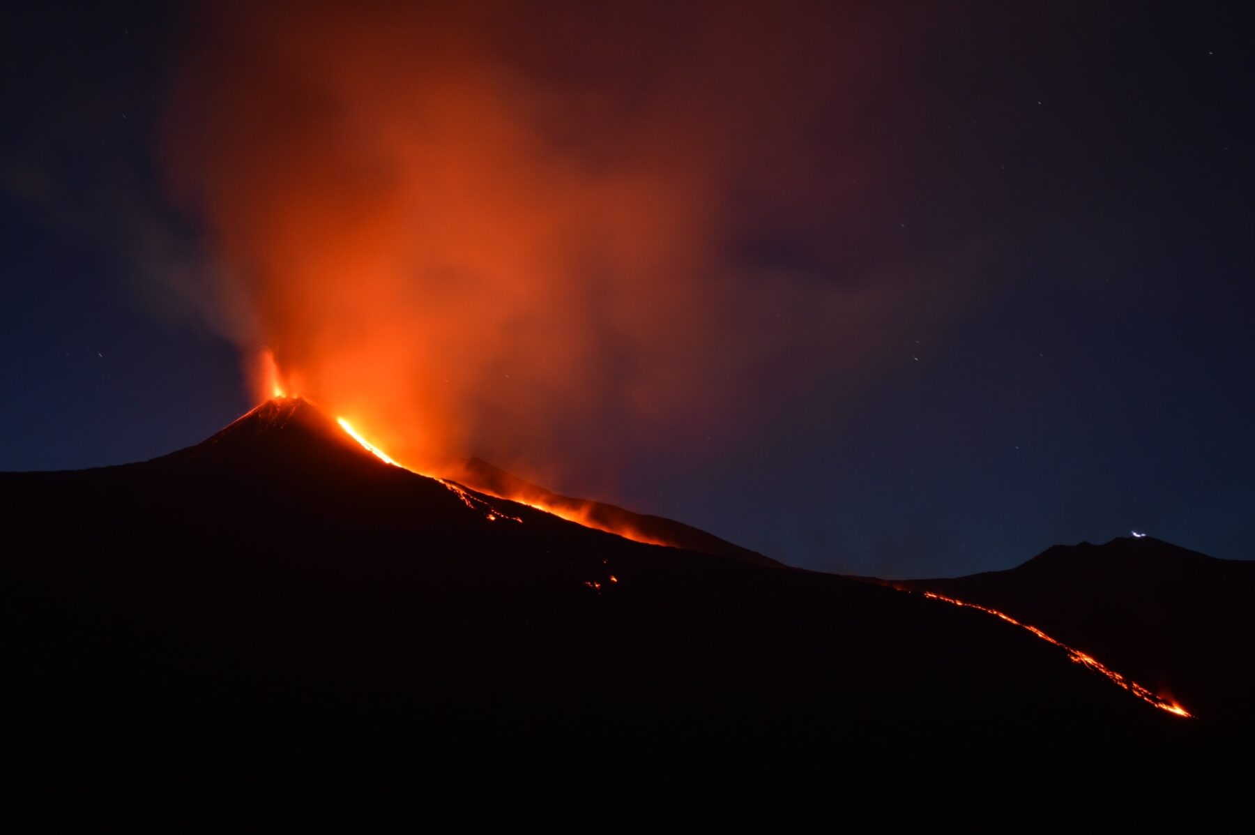 De Etna vulkaan uitbarsten