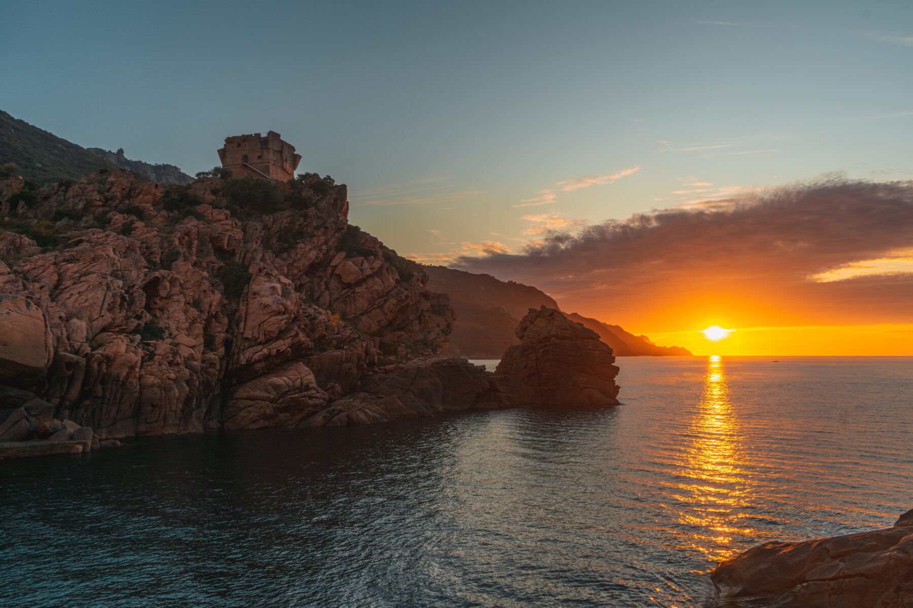 Zonsondergang Corsica