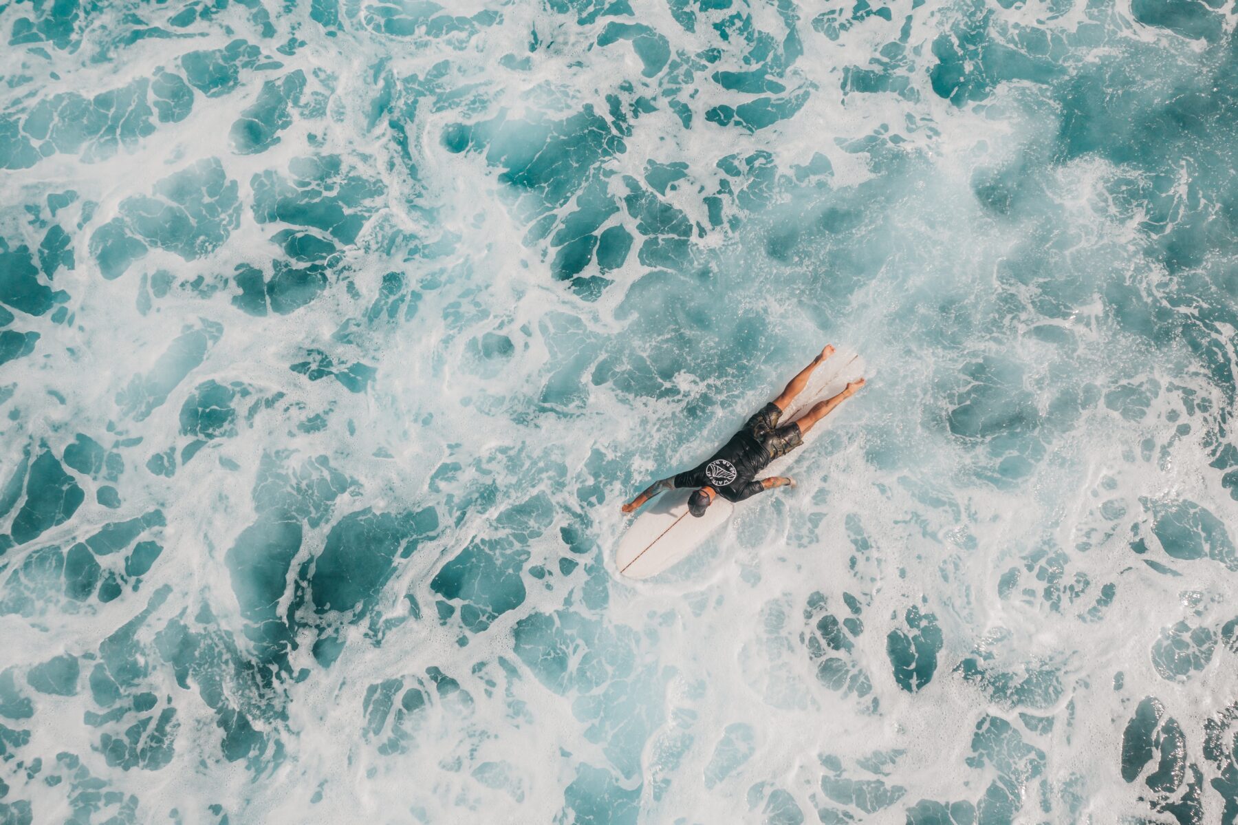 Surfing in ocean