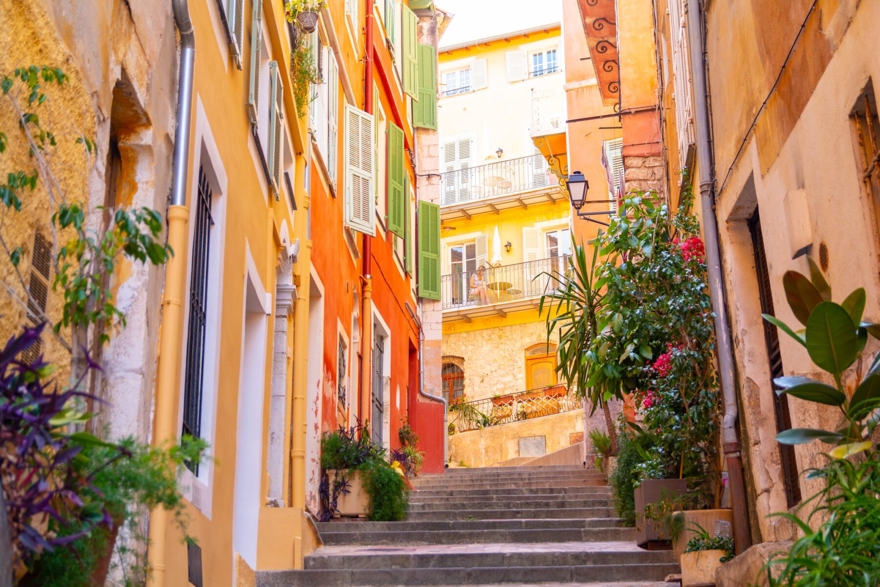 Gekleurde gebouwen Nice Frankrijk