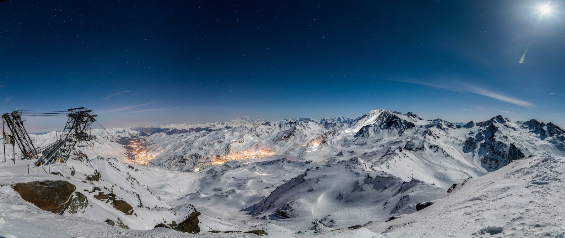 Val Tho by night vanuit Caron lift