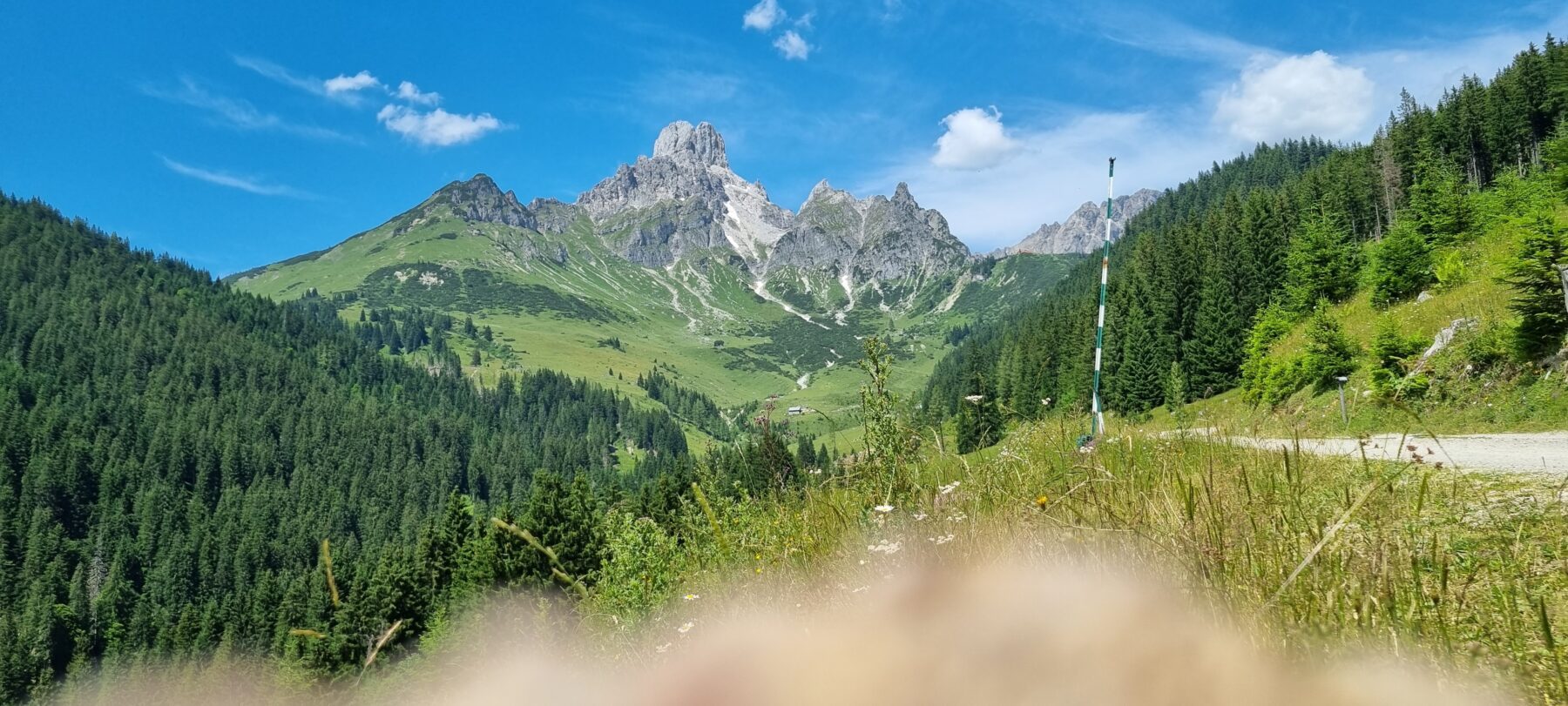 Het uitzicht op de Bischofsmutze tijdens de Salzburger Gipfelspiel