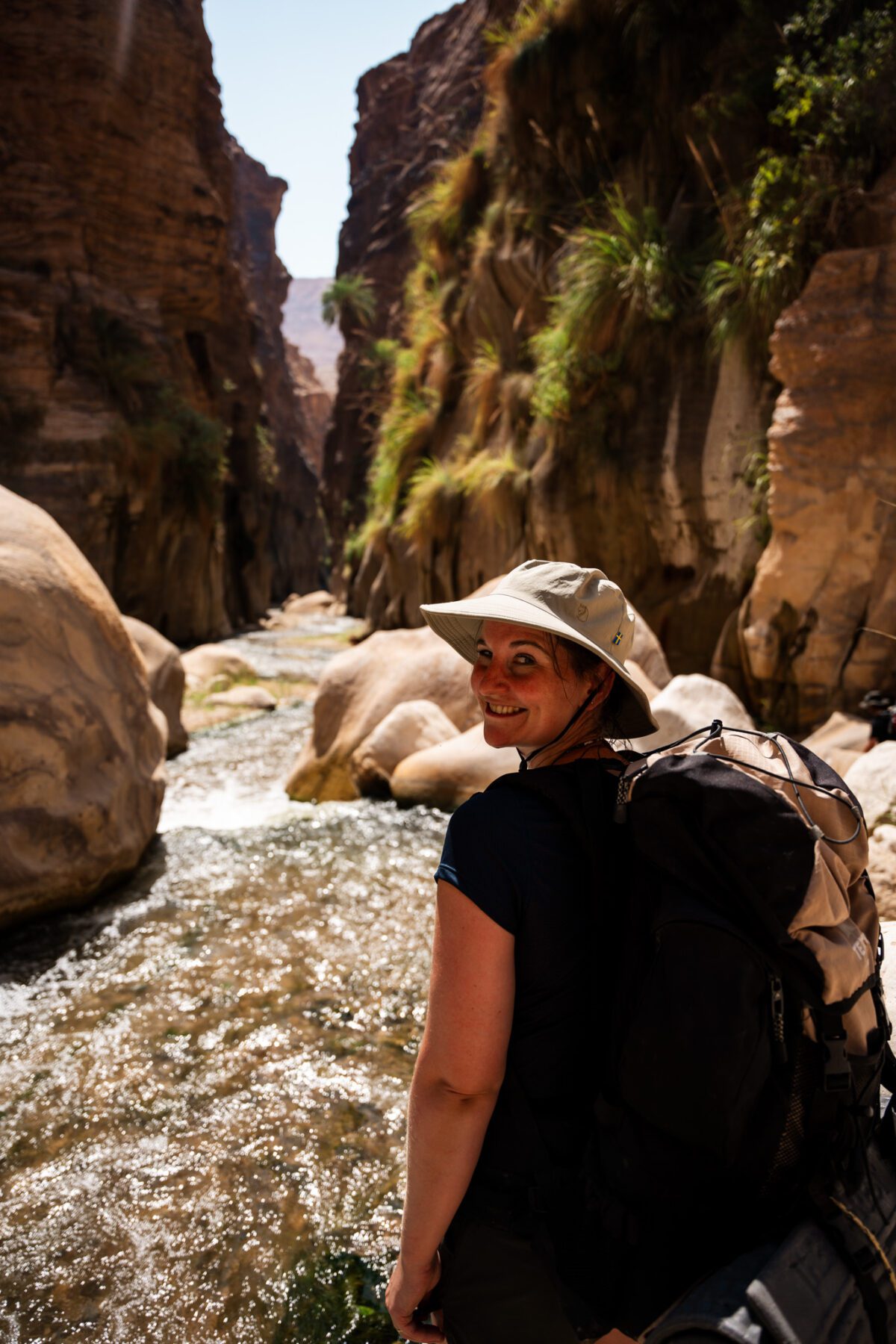 Zorg voor goede bescherming tegen de zon in Wadi Hasa