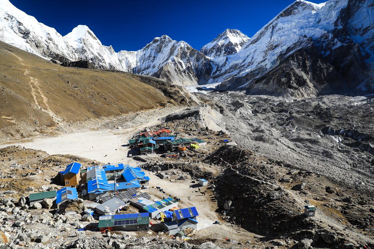 Overnachten in Gorak Shep tijdens de Everest Base Camp Trek.