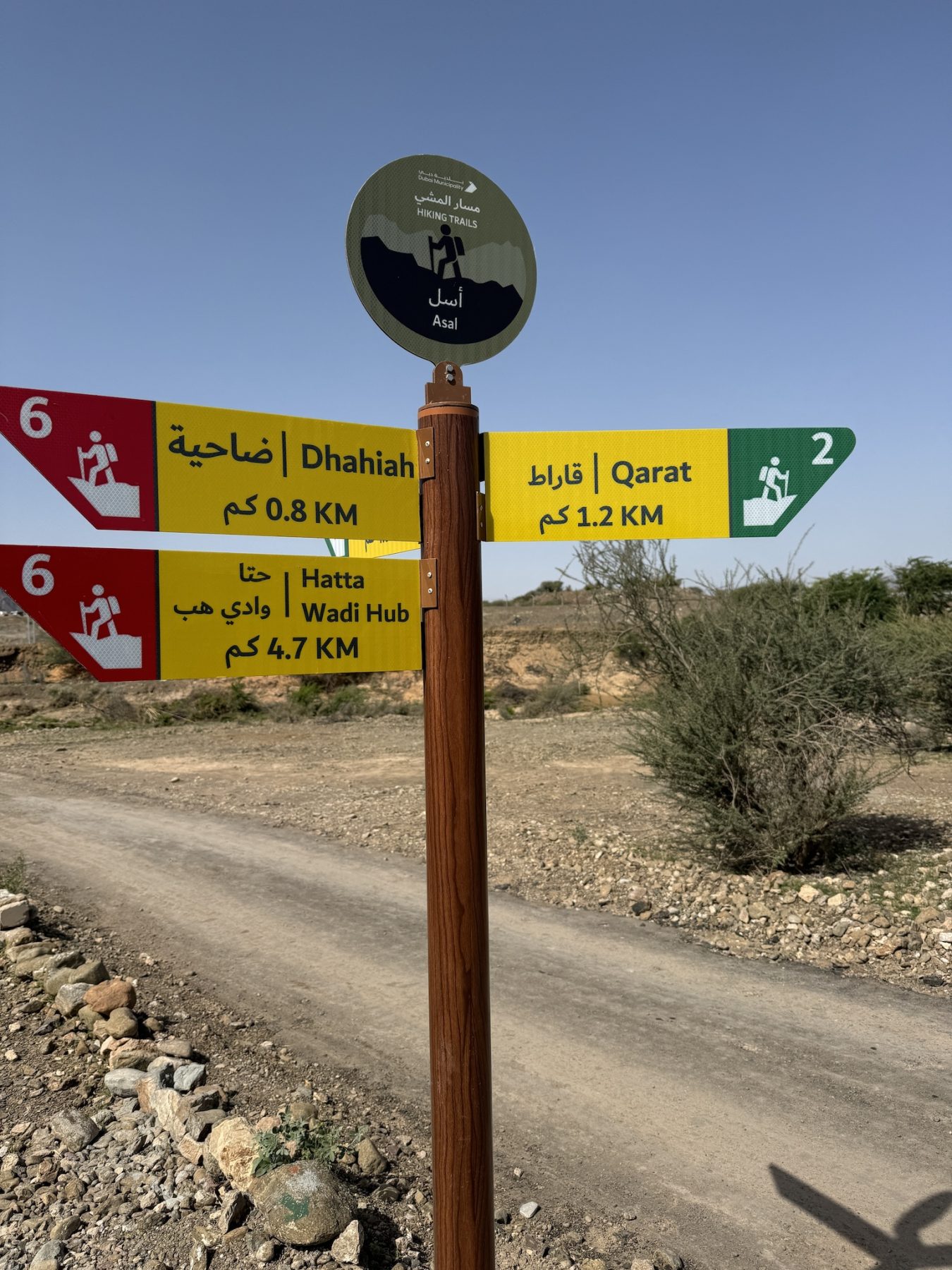 Hiken in Hatta over een goed bewegwijzerde trail