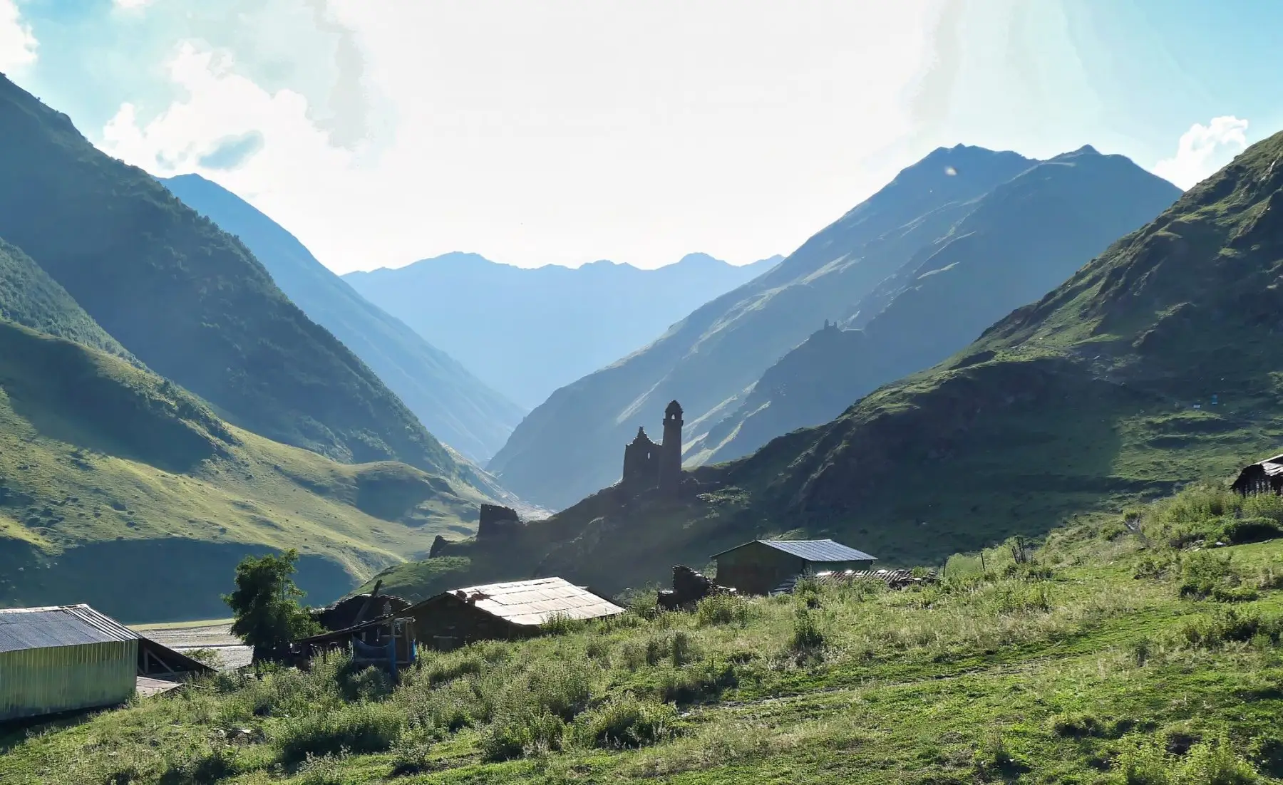 Hiken in Georgië voorbij Girevi