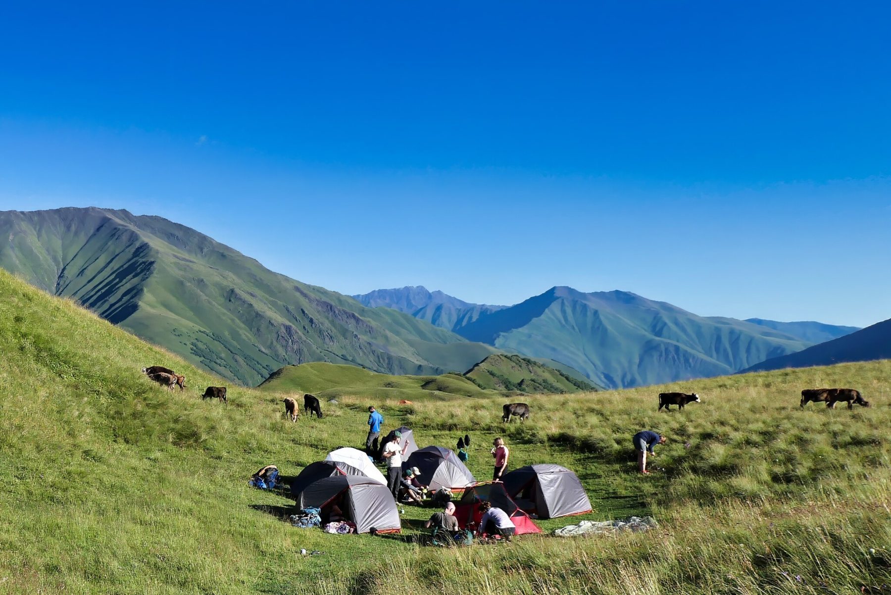 Hiken in Georgie wildkamperen op Khitodani