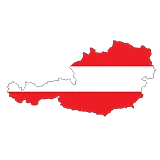 Kaart en vlag Oostenrijk