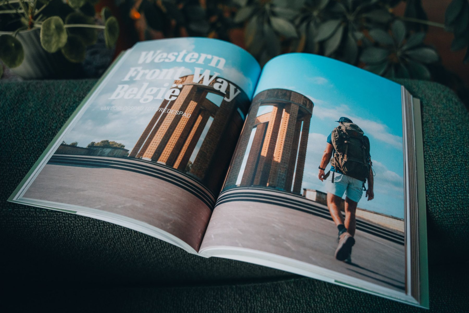 Western Front Way bladzijde in boek Hike de Benelux