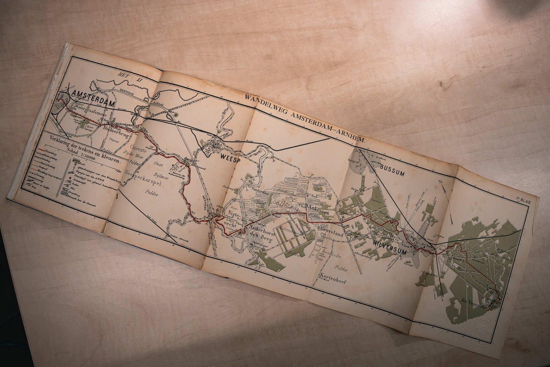 Oudste wandelroute van Nederland routekaart - ANWB archief