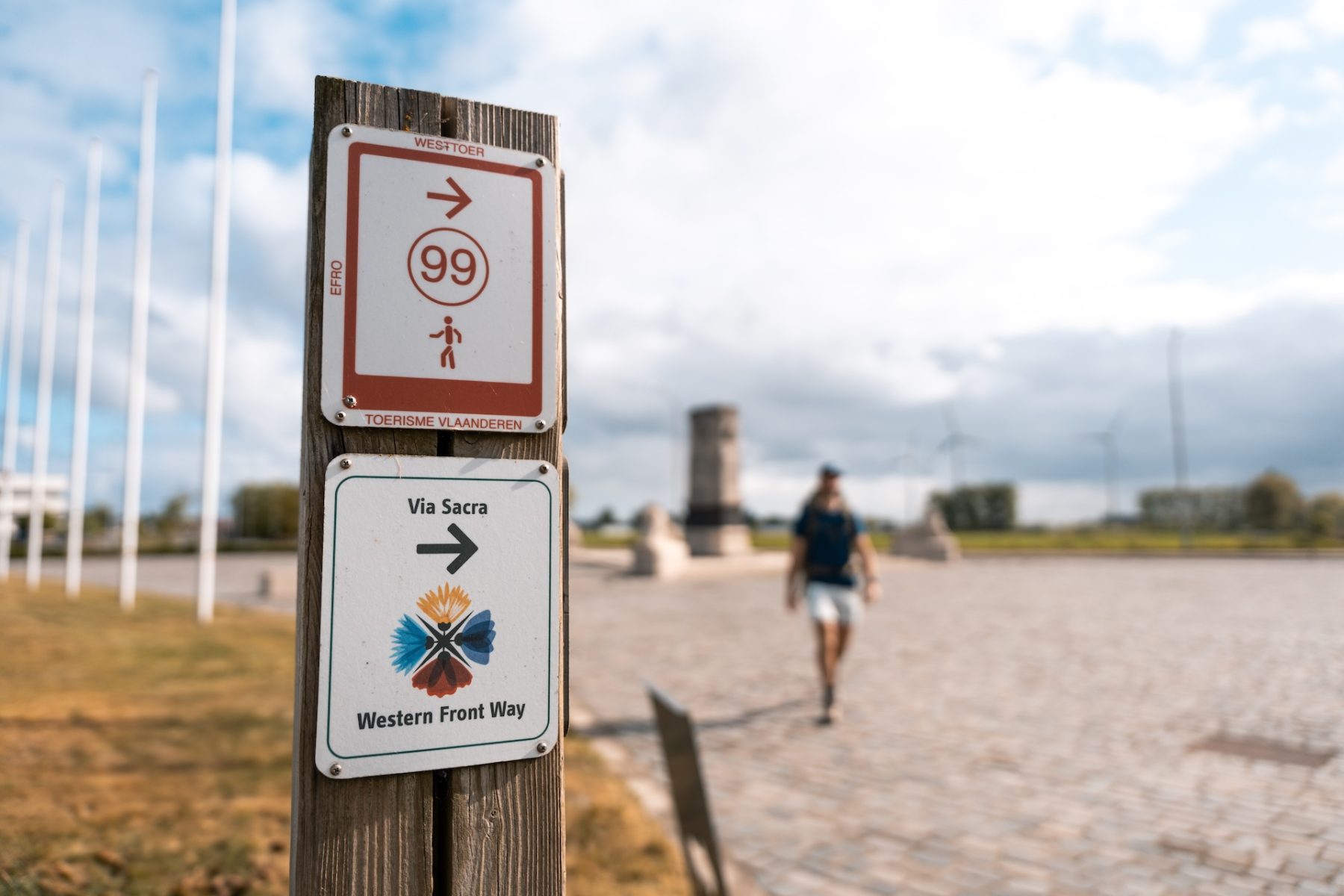 Routemarkering Western Front Way Vlaanderen