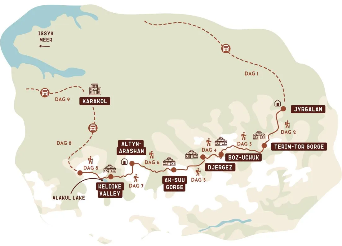 Map Kyrgyzstan Trail Travelbase